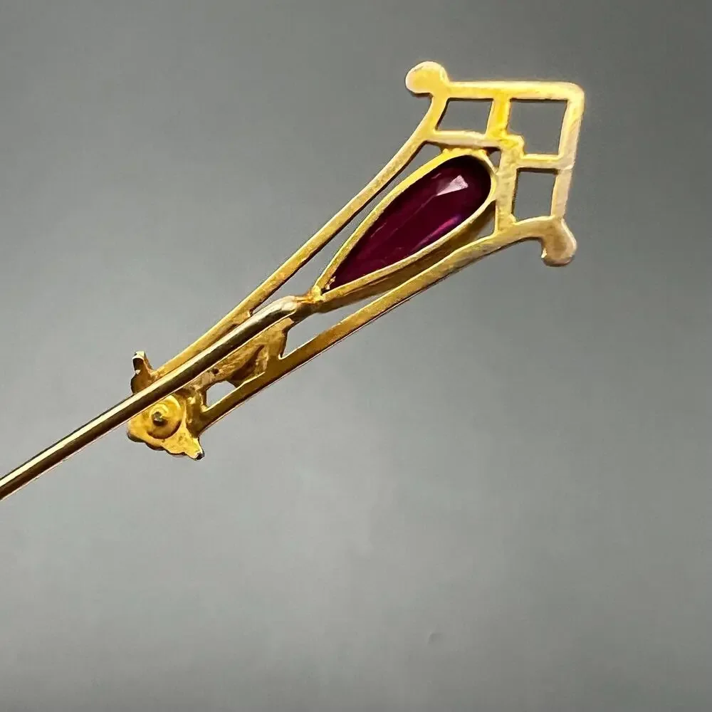 Antique Victorian 10kt Gold Paste Stone Stick Pin